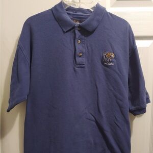 Memphis Tigers Men’s Blue stitched logo Polo Shirt